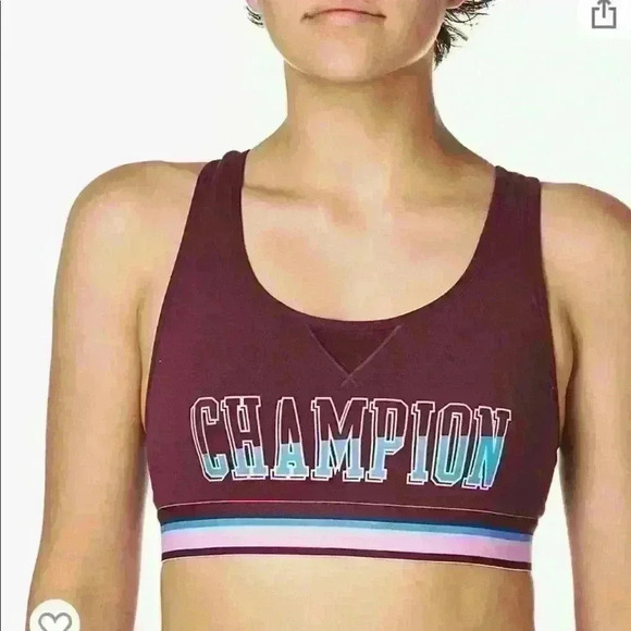 Champion Sport Bra Women's The Authentic Dark Purple Size L Athletic Gym Outdoor - Picture 3 of 8